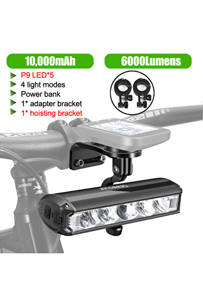 Choice مصباح أمامي للدراجة من نيوبولر، 10000 مللي أمبير/ساعة، مصباح يدوي مقاو...