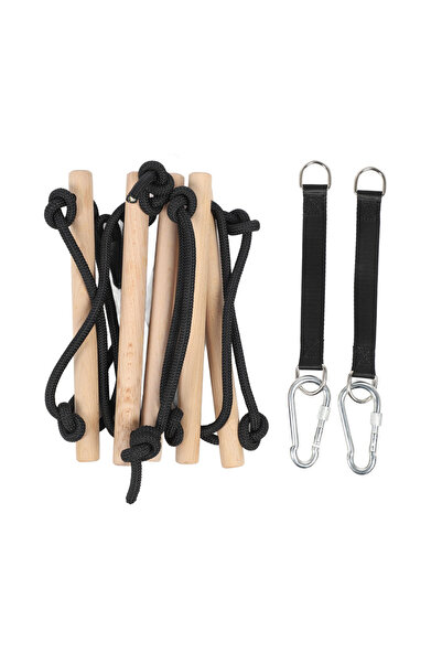 Choice سلم حبل محمول للأطفال، أصفر فاتح، 5 درجات، سلم حبل خشبي متأرجح للأطفال...