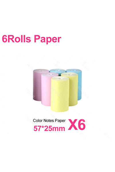 Choice 6 لفات من ورق ملون 57*25 مم، ورق حراري لاصق، ملصقات، لفات ورق للطابعات...