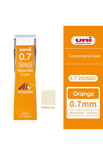 Choice5 قلم رصاص ميكانيكي قابل للمسح من اليابان UNI، لون برتقالي، 0.7 مم، عبو...