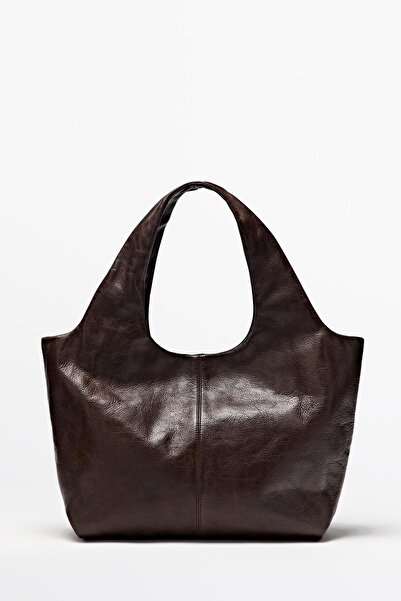 Massimo Dutti Orta boy napa deri çanta