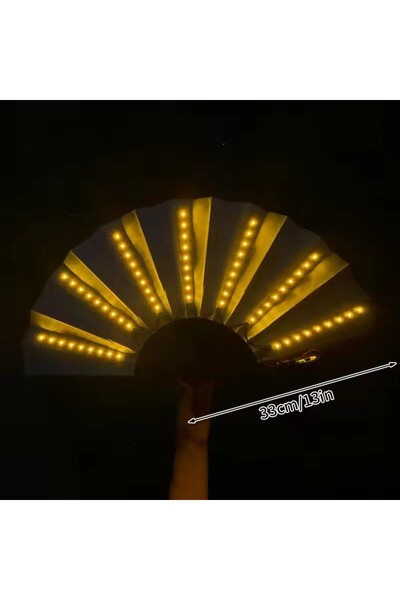 Choice yellow Glow Folding Led Fan Led Glasses Dancing Light Fan Night Show H...