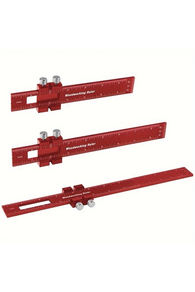Choice 3 قطع مسطرة نجار حمراء، مسطرة تحديد المواقع من سبائك الألومنيوم، مسطرة...