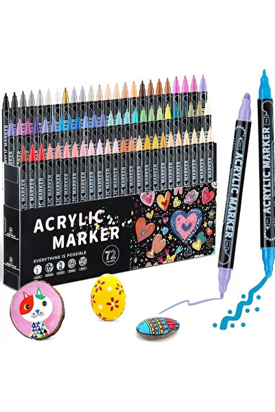 Choice مجموعة أقلام طلاء أكريليك مزدوجة الرأس بـ 72 لونًا - 12/24/36/48 لونًا...