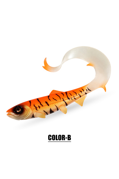 Choice طعم صيد سبينبولر ملون-ب، 17.5 سم، 17.5 سم، 22 سم، فايربومب، ذيل طويل م...