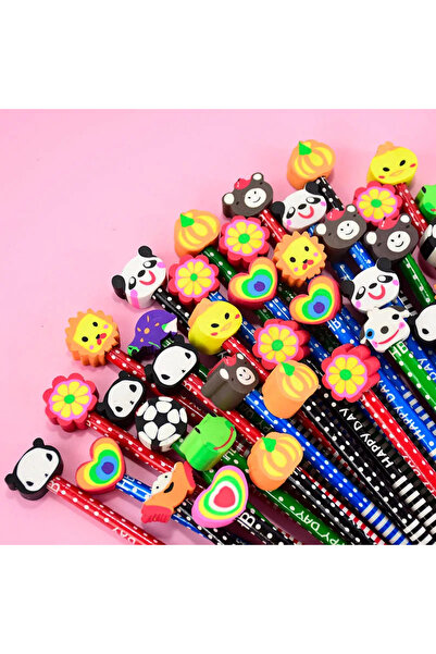 Choice 20pcs 18CM Cartoon Animal Pencil With Eraser Wooden Lead HB Drawing Pe...