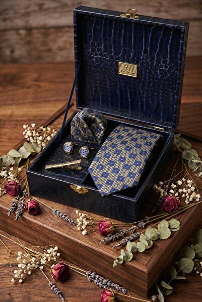 Kravatkolik Ανδρικό κουτί δώρου σε μπλε ναυτικό χρώμα - Καρφίτσα γραβάτας με ...