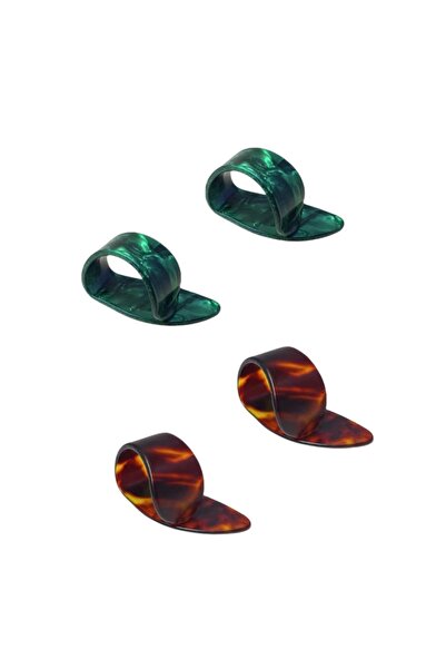 Choice 4 قطع من ريش الإبهام والأصابع للجيتار، لونان، ريش إبهام مسطحة من السيل...