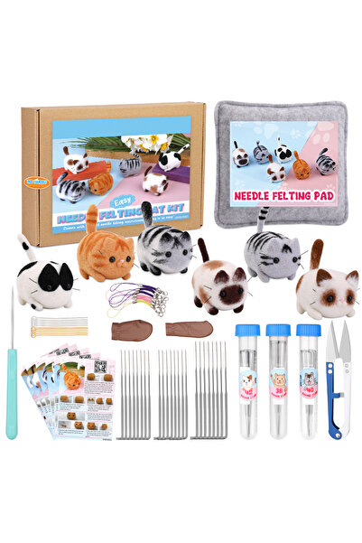 Choice KRABALL Cat Wool Felting Non-Finished Cute Animal Material Package For...