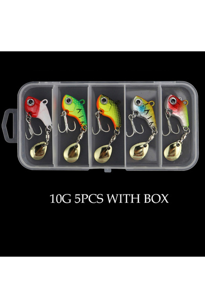 Choice 10 غرام - مع علبة، 5 قطع/علبة، طعم صيد معدني صغير هزاز مع ملعقة، 5 غرا...