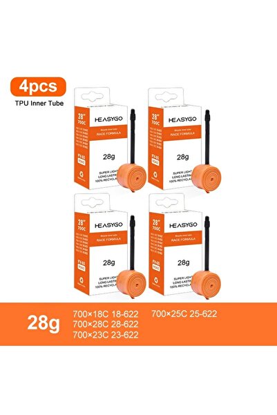 choice2 Presta Valve 65mm 4 pcs Orange Ultralight Bike Inner Tube 700C 18 23 ...