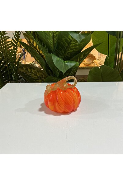 goldhomedesign Cam Bal Kabağı Dekoratif Obje | 13 cm