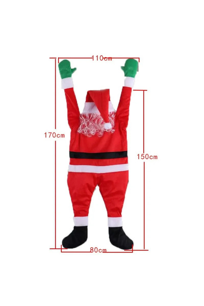 Choice مجموعة دمى سانتا كلوز القطيفة، 170 سم/110/170 سم، للتسلق، النوافذ، الش...