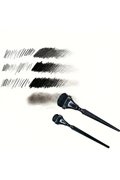 Choice A-2Pcs Black Rendering Brush, Durable Watercolor Paint Brush for Charc...