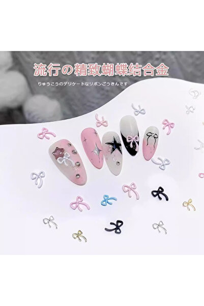 Choice زينة أظافر على شكل ربطة عنق فضية رمادية، مصنوعة من سبيكة معدنية، على ش...