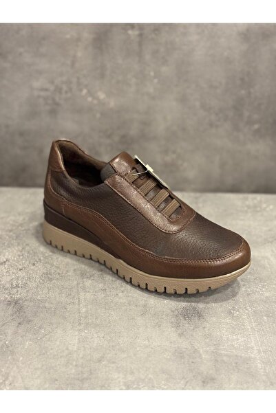 Mammamia Handmade Genuine Leather Elastic Lace-Up Comfort Sole Casual Shoes