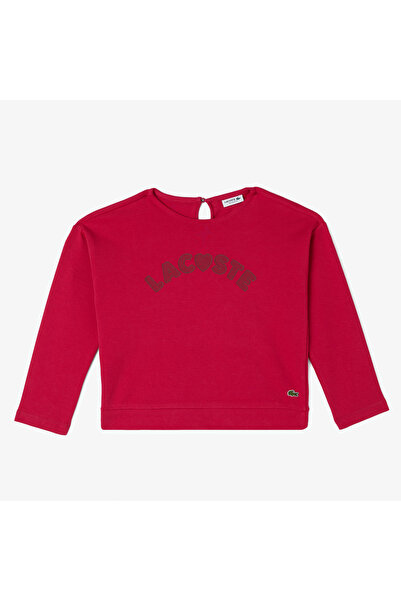 Lacoste Çocuk Uzun Kollu Bisiklet Yaka Baskılı Pembe T-Shirt