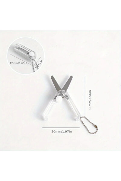 Choice White 1pc Mini Portable Folding Scissors Creative In Pastel Colors Sta...