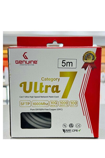 Genuine كابل توصيل شبكة عالي السرعة Ultra 7 Cat7 (كابل بطول 5 أمتار)