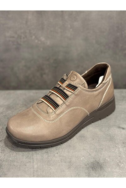 Mammamia Handmade Genuine Leather Elastic Lace-Up Comfort Sole Casual Shoes