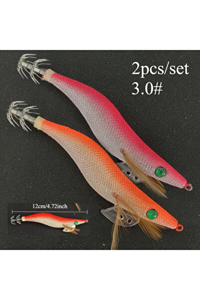 Choice Size 3.0 Ackibbik 2pcs/set Luminous Squid Jig Hook Shrimp Prawn Lure A...