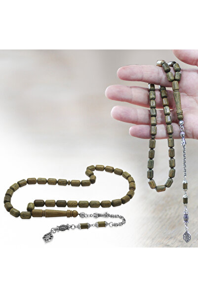 Tesbihane سبحة بيليسينك - معدن لا يسود - مع شراشيب ألبانية - بني - قطع كبسولي