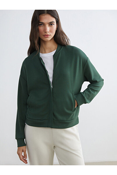 LC Waikiki Özmarka New Season College Collar Oversized Women's Zippered Sweat...