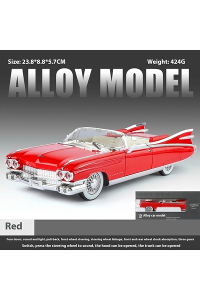 Choice سيارة رياضية مكشوفة فاخرة كلاسيكية حمراء اللون، بمقياس 1:24، مصنوعة من...