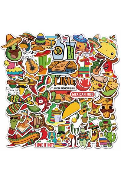 Choice ٥٠ قطعة من ملصقات الطعام المكسيكي للأطفال، مناسبة للجيتار، والدراجات ا...