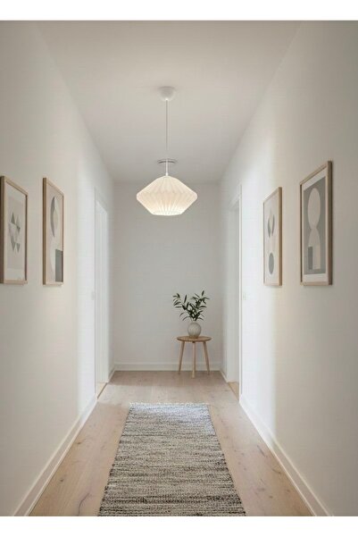 EDESİNG ORİGAMİ desenli Sarkıt Avize 25 cm ( Ampülsüz ) Beyaz askı Kablo