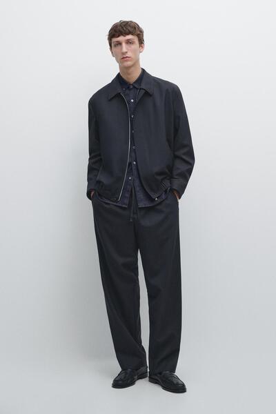 Massimo Dutti Soğuk yünlü yapısal pantolon