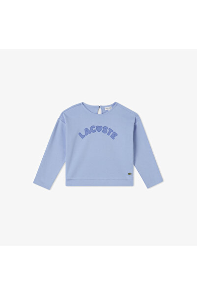 Lacoste Çocuk Uzun Kollu Bisiklet Yaka Baskılı Mavi T-Shirt