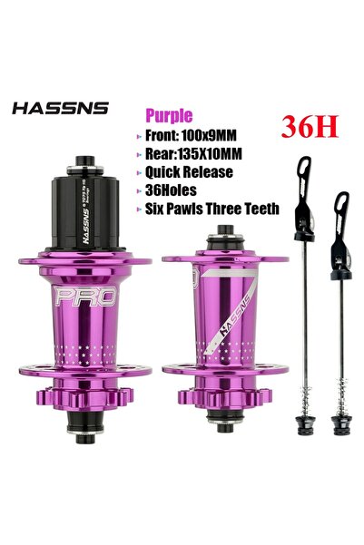 Choice 36H Purple A Pair HASSNS PRO7 MTB Hub 24 32 36 Holes Bearing Mountain ...