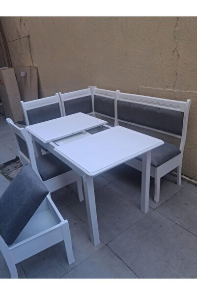 Bengi Ankara Mobilya Köşe Mutfak 90553 Tk Kayın ahşap Sandık Açıl Masa Babyfa...