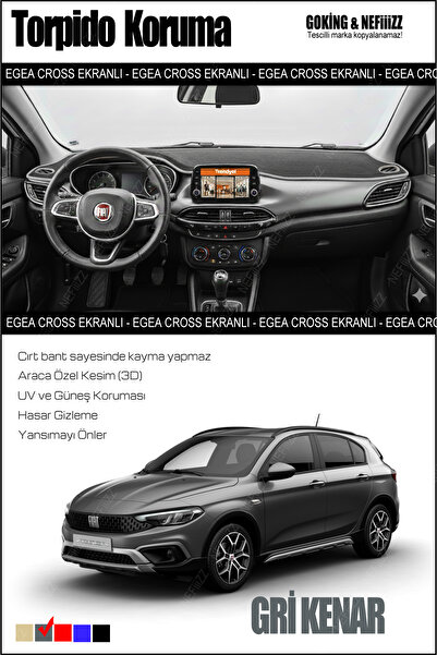 NEFİİİZZ Fiat Egea Cross Torpido Koruyucu Ekranlı Modele Özel 2015 - 2026 Ara...