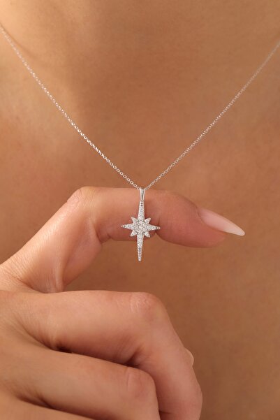 LOTUS JW 925 Ayar Gümüş Kutup Yıldızı Kolye - 925 Ayar Gümüş Kolye