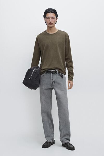 Massimo Dutti Bisiklet yaka pamuklu triko kazak