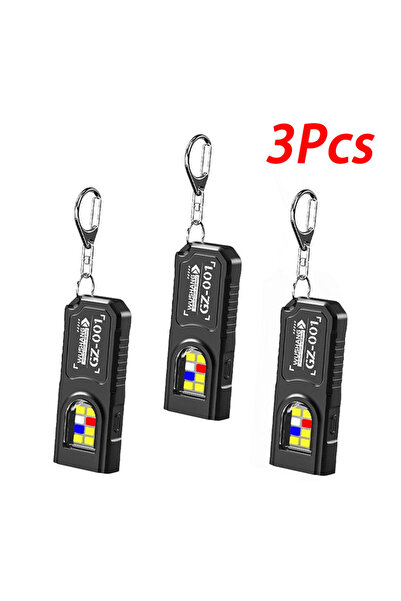 Choice 3PCS Multifunctional Mini COB LED Keychain Flashlight USB Rechargeable...