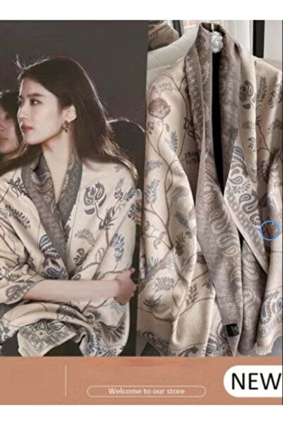 Generic شال نسائي بلونين، شال من الكشمير، 60 × 185 سم