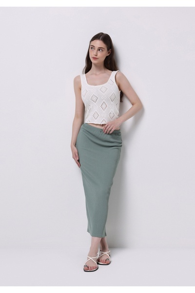 Colin's Slim Fit Straight Women's Green Skirt