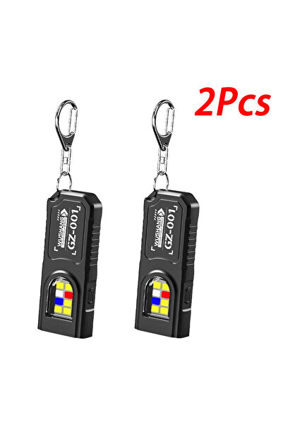 Choice 2PCS Multifunctional Mini COB LED Keychain Flashlight USB Rechargeable...