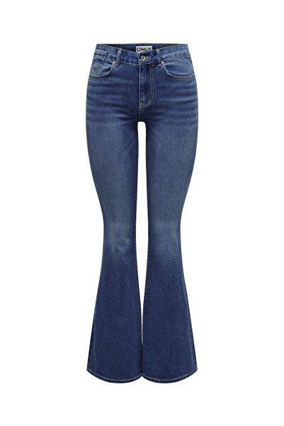 ONLY Women's Blue1 Onlreese Reg Retro Flared Dnm Box Jean 15309845-Lightmedi