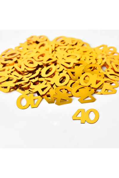 Choice 40 J250117-D 15 غ/كيس قصاصات ورقية ذهبية لامعة رقمية على شكل أرقام 18/...