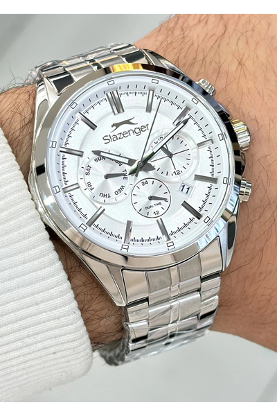Slazenger Orjinal 2 Yıl Garantili Su Geçirmez Çelik Kordon Çelik Kasa 10 Atm ...