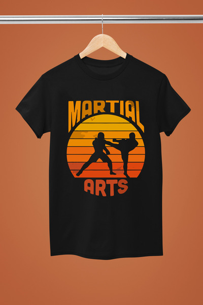 MAGORS تيشيرت كاراتيه مطبوع من القطن بأكمام قصيرة للشباب والأطفال