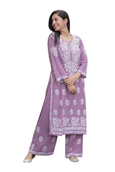 MYSMAR Dark Purple Rayon Cotton Salwar Kameez - HRT2315 | Dark Purple