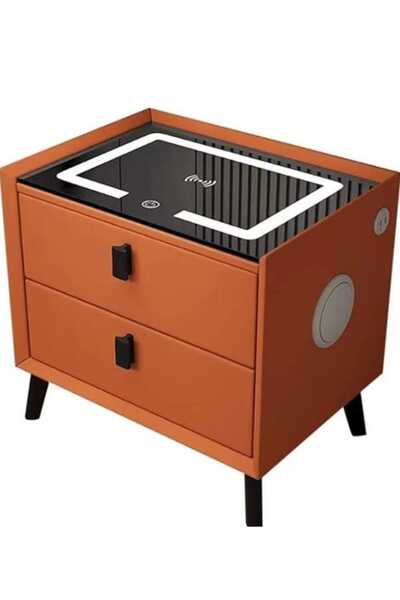 OEM Premium Multifunctional Smart Nightstand with Touch LED, USB-C Wireless C...