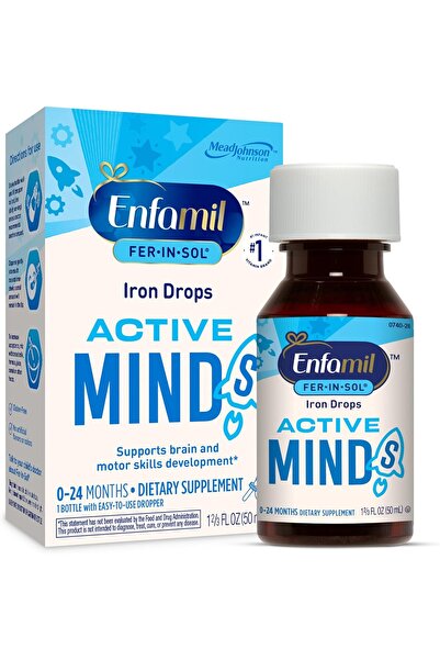 Enfamil Fer-in-Sol Iron Supplement Drops for Infants, 50 mL Dropper Bottle