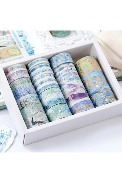 Choice1 Ocean World 24 Rolls/Box Oil Painting Theme Washi Tape Set, Gilded St...