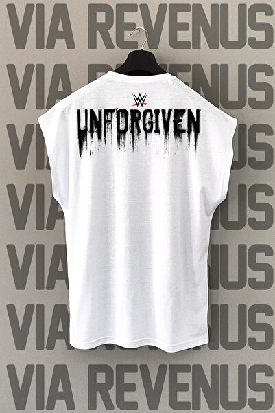 Vordevia Wwe Unforgiven Back Printed Zero Sleeve 100% Cotton Sports Tshirt